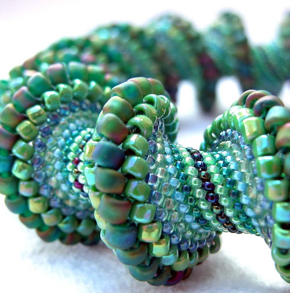 Pattern Only - Spiral Peyote Pattern for My Going Green Cellini Bracelet