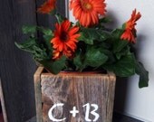 Wood Box Tables Rustic Flower Box Center Piece for Table Spring Arrangement Woodlands, Fairytale, Bucket, Vase Weddings Or Parties