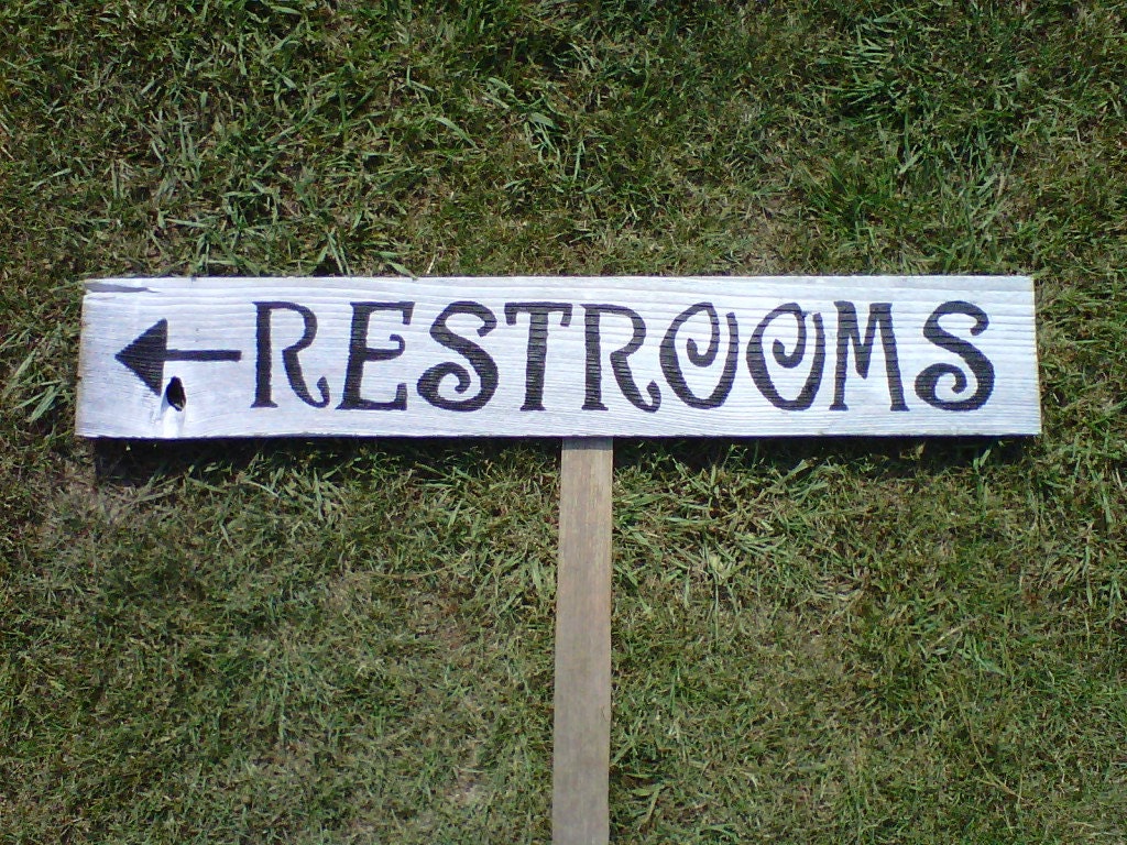 Vintage Wedding Sign LARGE FONT Recycled Wood Directional Arrow With A Stake. Hand Painted Wedding Sign. Black and White