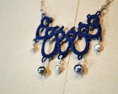 Navy Pearls and Lace