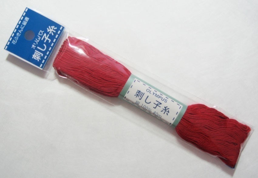 Olympus Japanese Cotton Sashiko thread CRANBERRY 40 meter skein