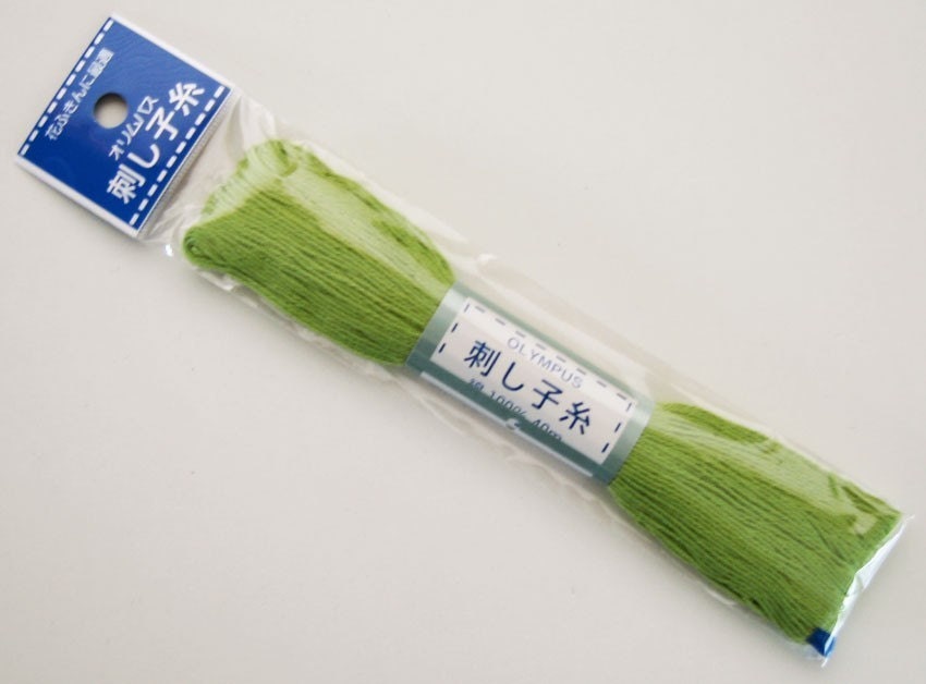 Cotton Sashiko thread LIME 40 meter skein