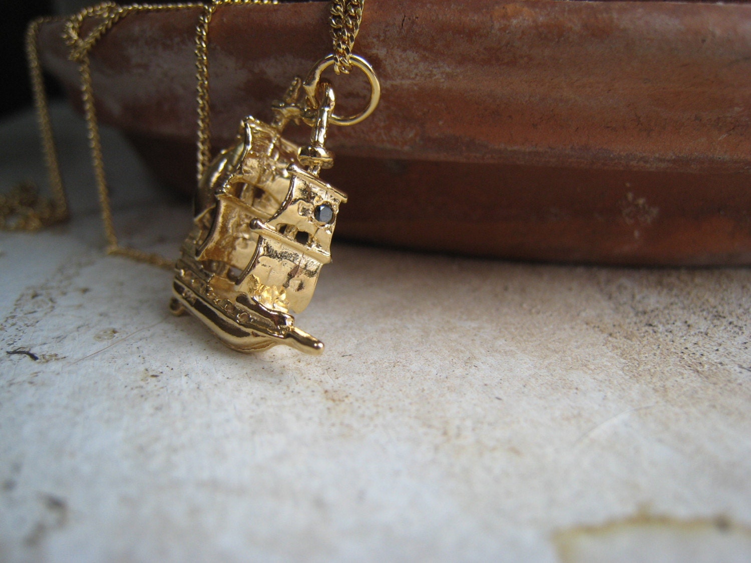 little golden pirate ship