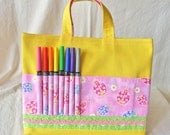 ARTOTE Coloring Purse Crayon Bag Crayon Tote in Lady Pink Bug