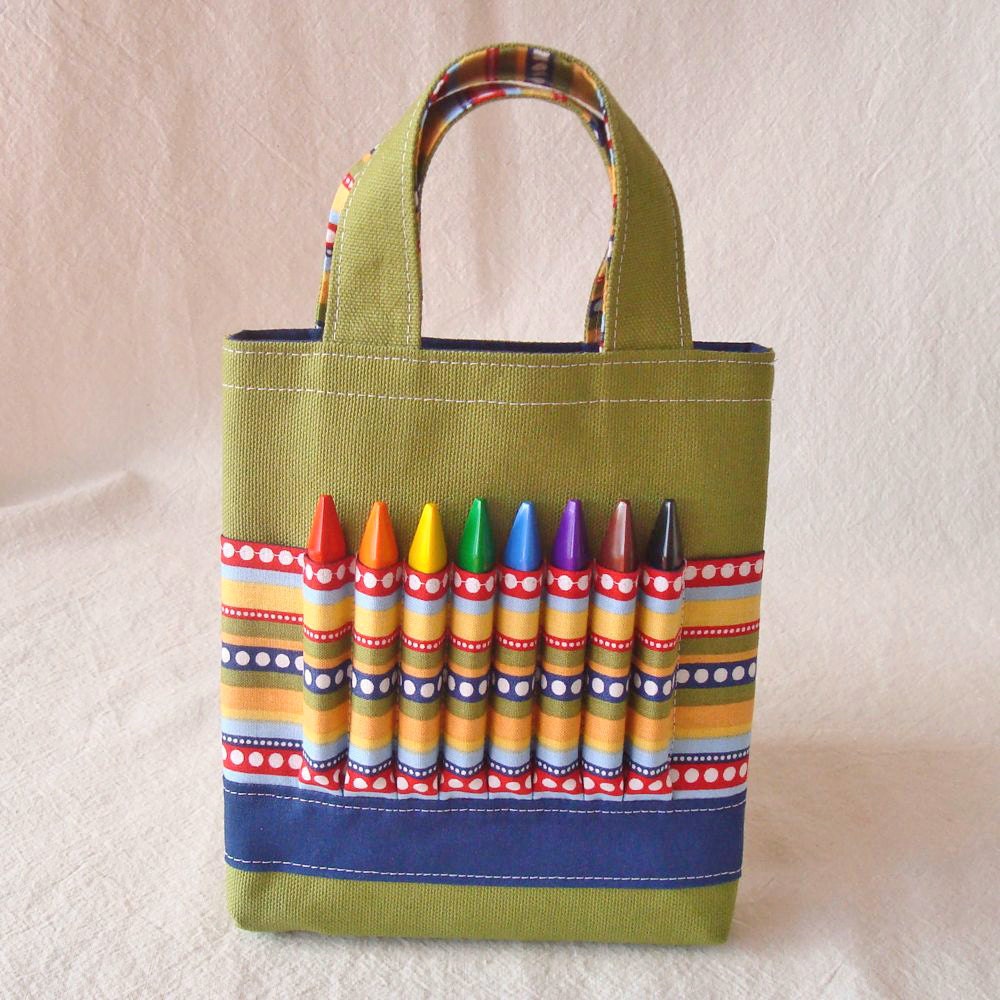 ARTOTE Mini Coloring Tote Crayon Bag Canvas Tote in The Dotted Line
