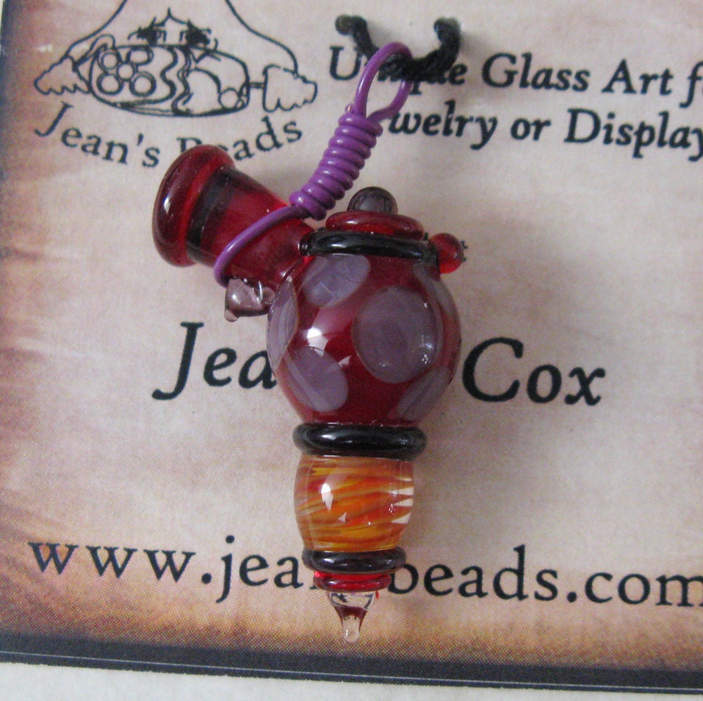 Glass Lampwork Retro Ray Gun Sculpture or Pendant