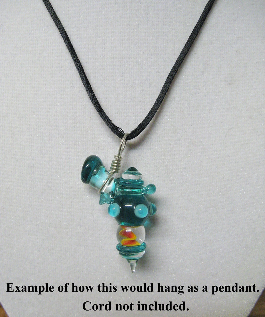Glass Lampwork Retro Ray Gun Sculpture or Pendant
