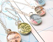 Personalized Bridesmaids Gifts, Bridesmaid Gifts, Bridesmaids Jewelry, Bridesmaid Necklace, Will You Be My Bridesmaid, Map Necklace