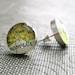 Simple Round Vintage Map Sterling Silver Stud Earrings. You Select the Journey.