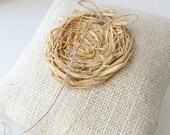 Bird's Nest Ring Pillow Ivory Burlap Rustic Country Wedding