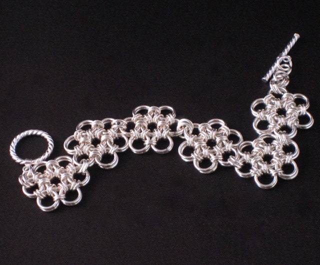 Sterling Silver Chainmail Bracelet Japanese 12 in 2