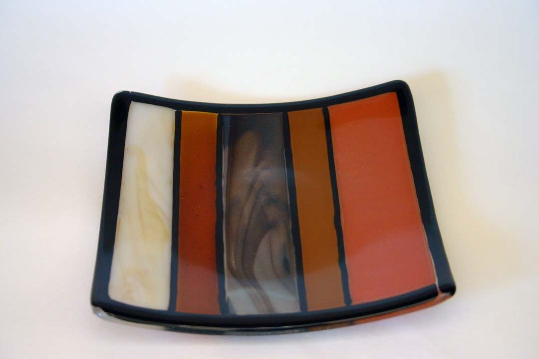 Tiramisu Fused Glass Plate