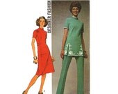 Designer dress sewing pattern Simplicity 9607 half size 1970s