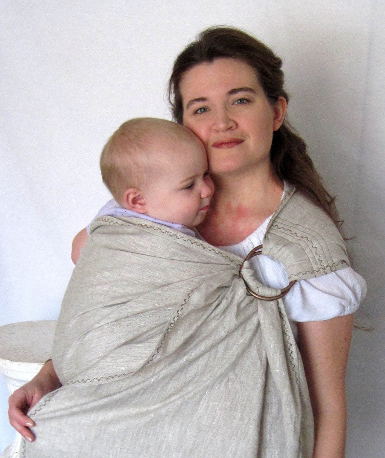 Linen Ring Sling Baby Sling Carrier - Natural Color - Pure Linen - DVD included - 20 colors in shop