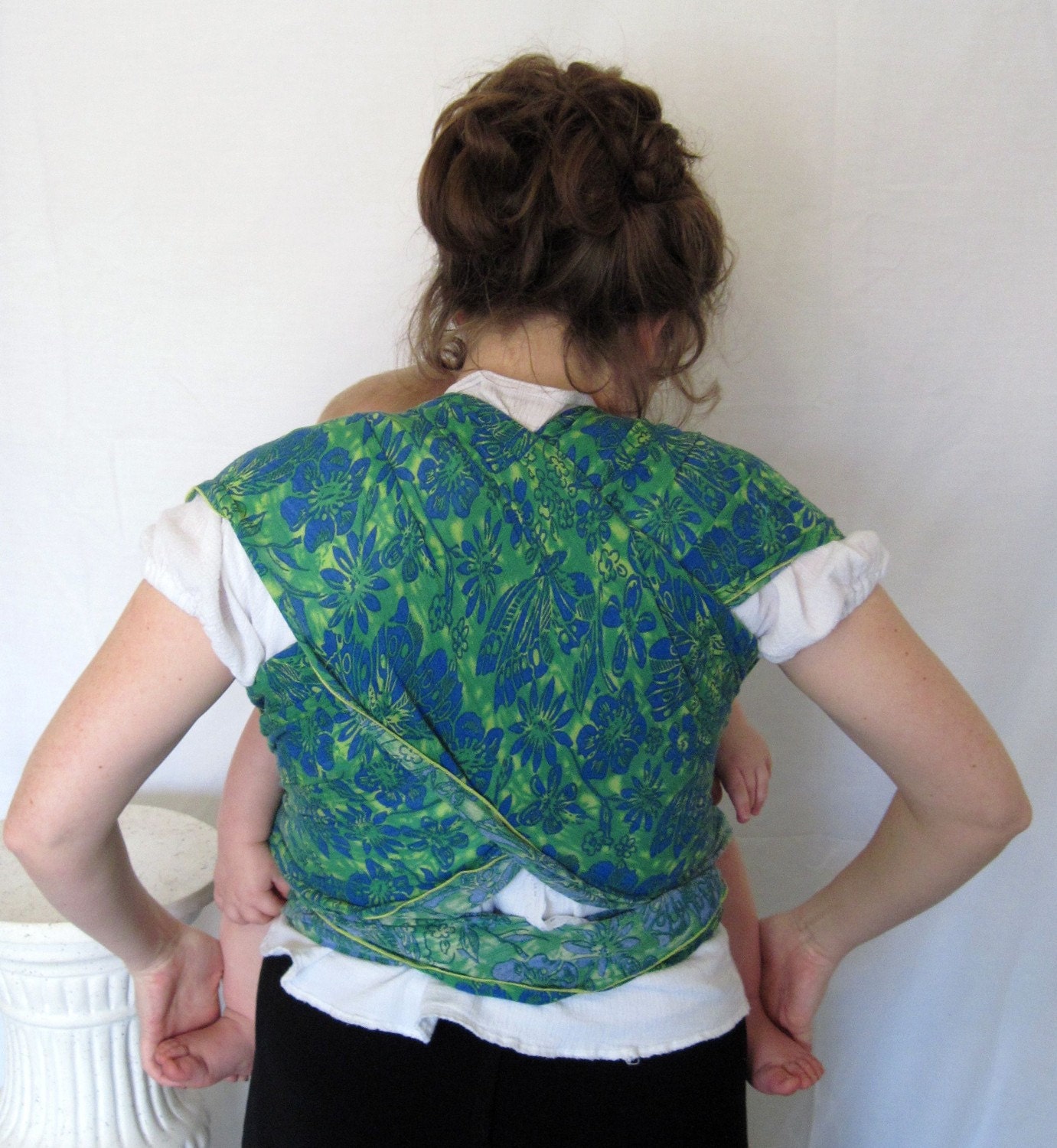 Baby Wrap Sling Carrier - Airy WOVEN w DVD tutorial - non-stretchy super support