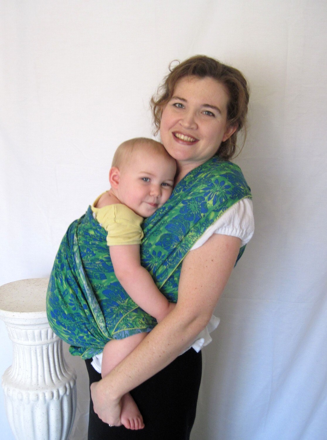 Baby Wrap Sling Carrier - Airy WOVEN w DVD tutorial - non-stretchy super support