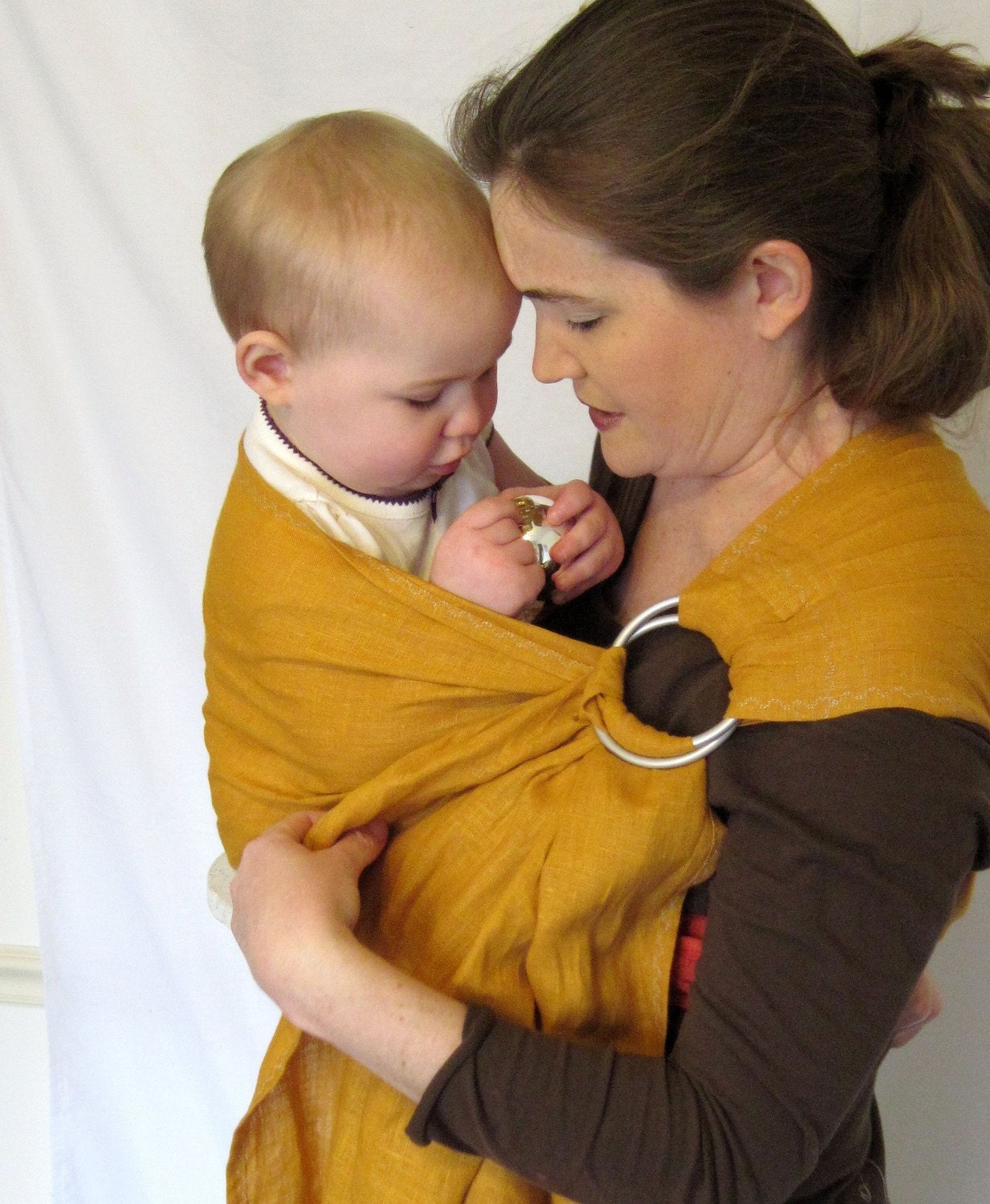 Baby Sling Ring Sling Baby Carrier - 100 % LINEN in Honeycomb - DVD included - 20 colors in shop