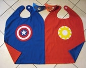 Reversible Captain America Iron Man Super Hero Cape Boys Mask Costume