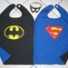 Reversible Superman Batman Super Hero Cape Boys Mask Costume BLUE