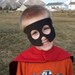 Reversible Superman Batman Super Hero Cape Boys Mask Costume BLUE