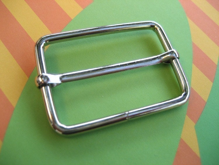 FREE SHIPPING--20 of 1 1/2  inch Silver/Nickel Rectangle Strap Sliders