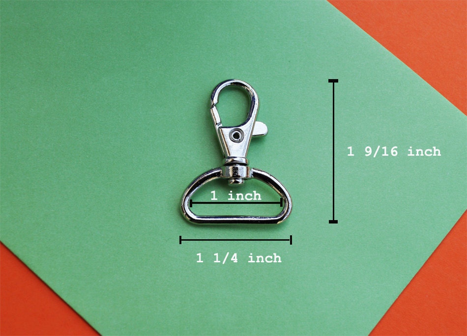 FREE SHIPPING--20 of 1 inch Loop End Silver/Nickel Swivel Clasps Lobster Claw Hooks