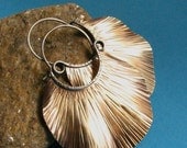 Large Tribal Hoop Earrings - Mixed Metal Brass And Sterling Silver - Large Hoops - Metalsmith Earrings