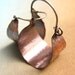 Hammered Copper Hoops  - Copper And Sterling Silver  Basket Hoop Earrings - Mixed Metal Jewelry