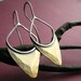 Sterling Silver Bronze Pixie Earrings Shields Mixed Metal Earrings Metalwork Jewelry