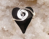 Swarovski Wild Heart Jet Black Crystal and Sterling Silver Ring