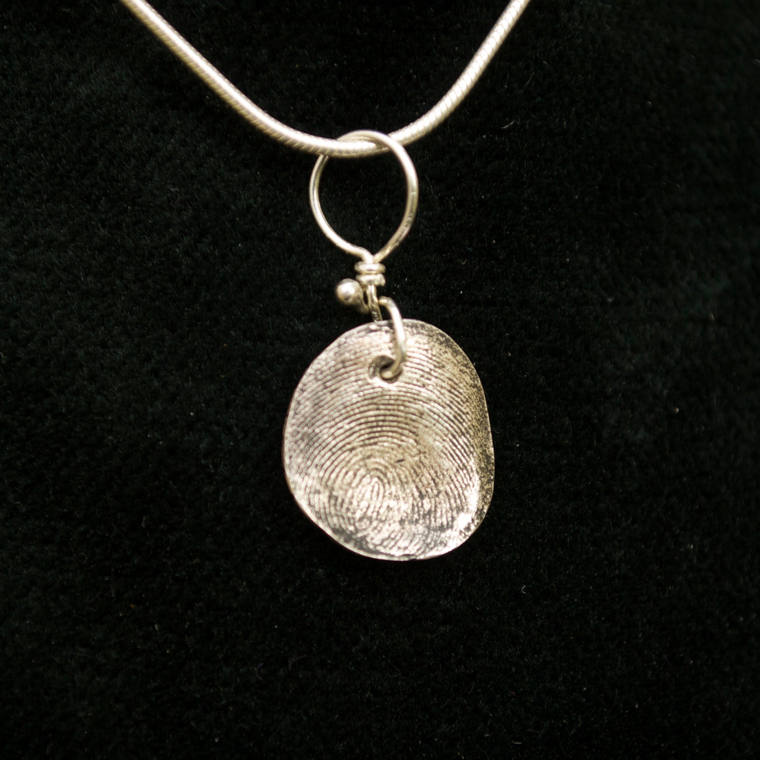 Reserved Listing: Kelly McClune - Pure Silver Fingerprint Charm