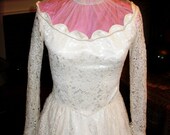 Vintage 1950s Lace Wedding Dress with Long Sleeves