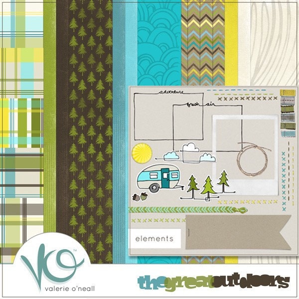 The Great Outdoors Digital Scrapbooking Kit