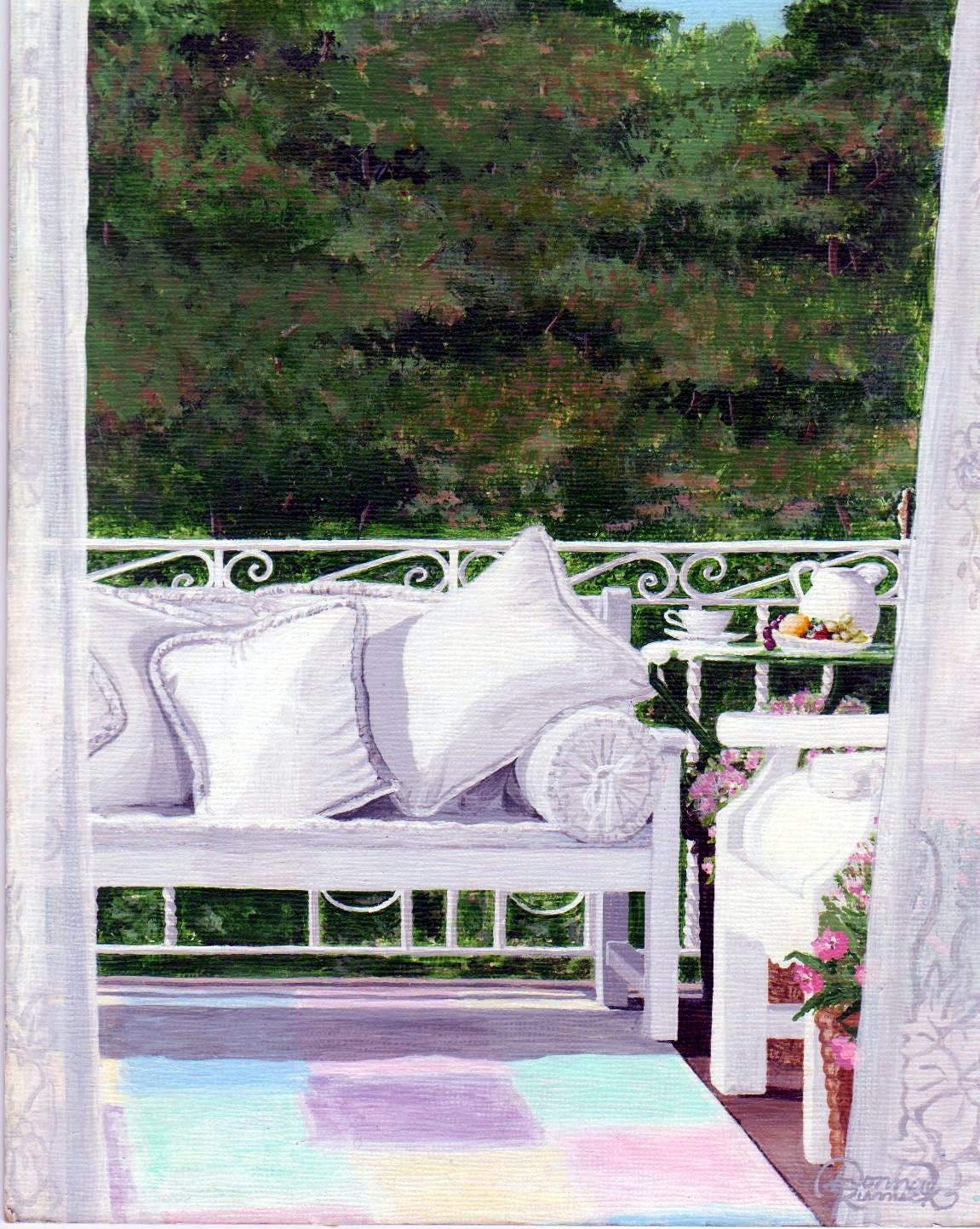 The Terrace - Original Acrylic Painting by D.Passarelli
