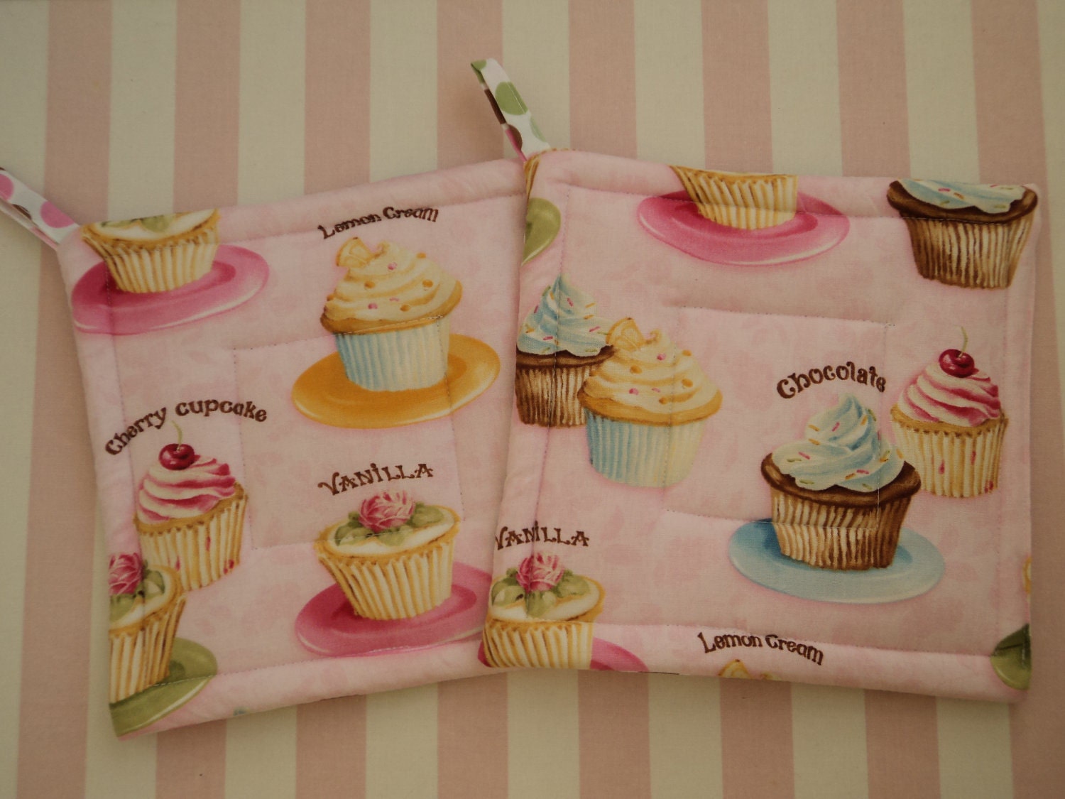Cupcake & Polka Dots Potholders