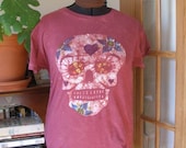Batik Sugar Skull T-shirt in Clay Red (L)