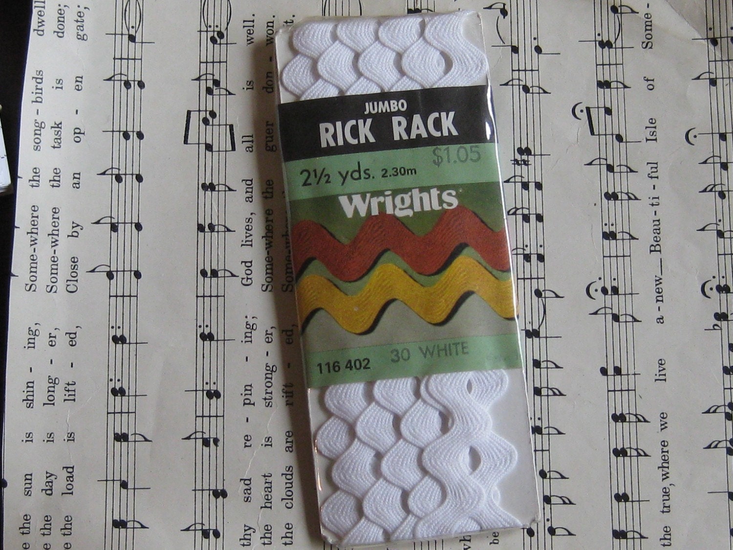 Vintage White Jumbo Rick Rack----2 1/2 Yards