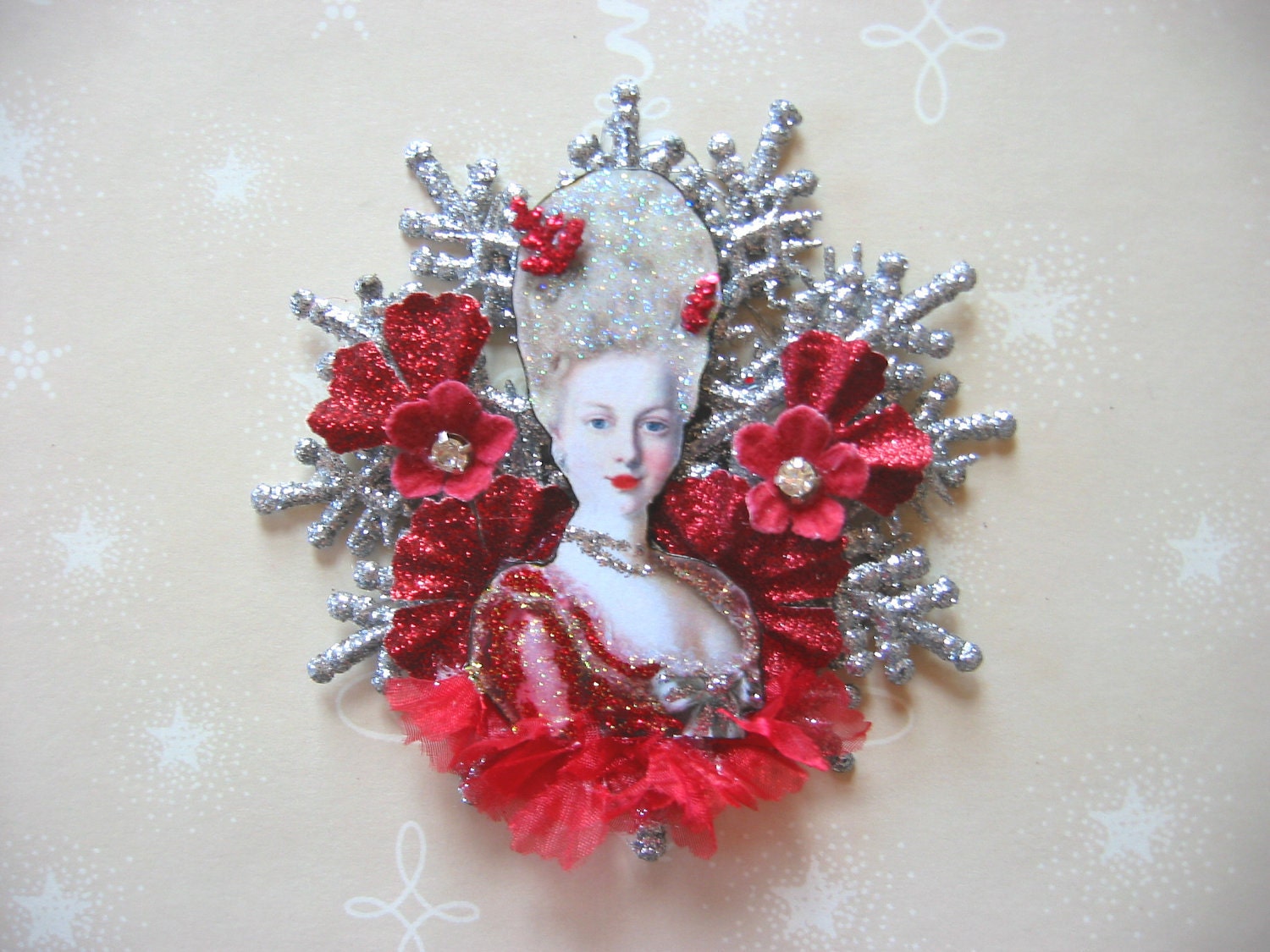 Marie Antoinette Sparkling Snowflake original Christmas Ornament