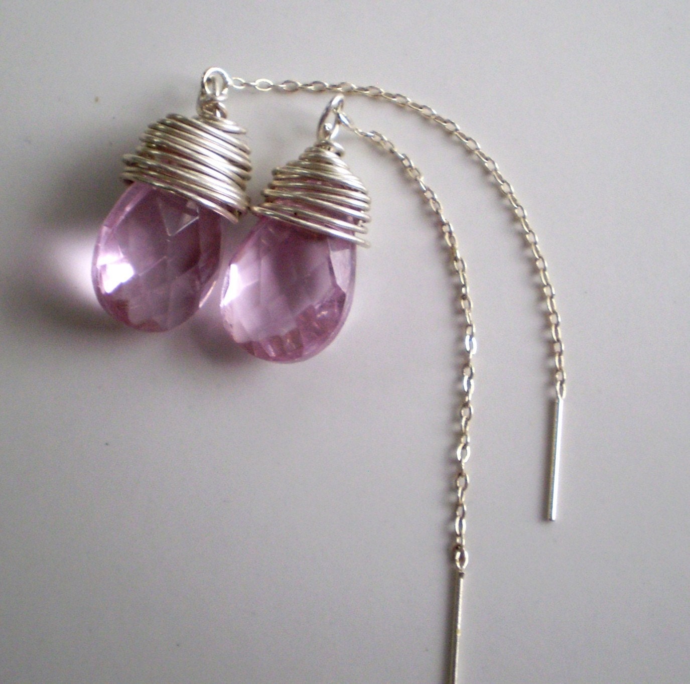 Pink Ice Sterling Silver Earrings