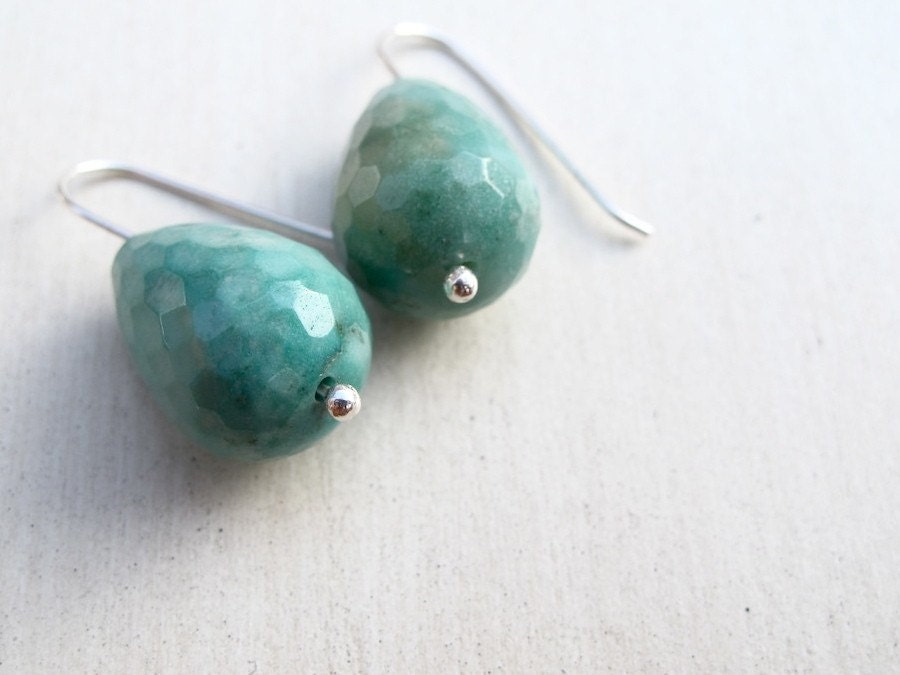 Natural Stone Chrysoprase drop dangle earrings sterling silver Jewelry on Sale -Black Friday Etsy Cyber Monday Etsy