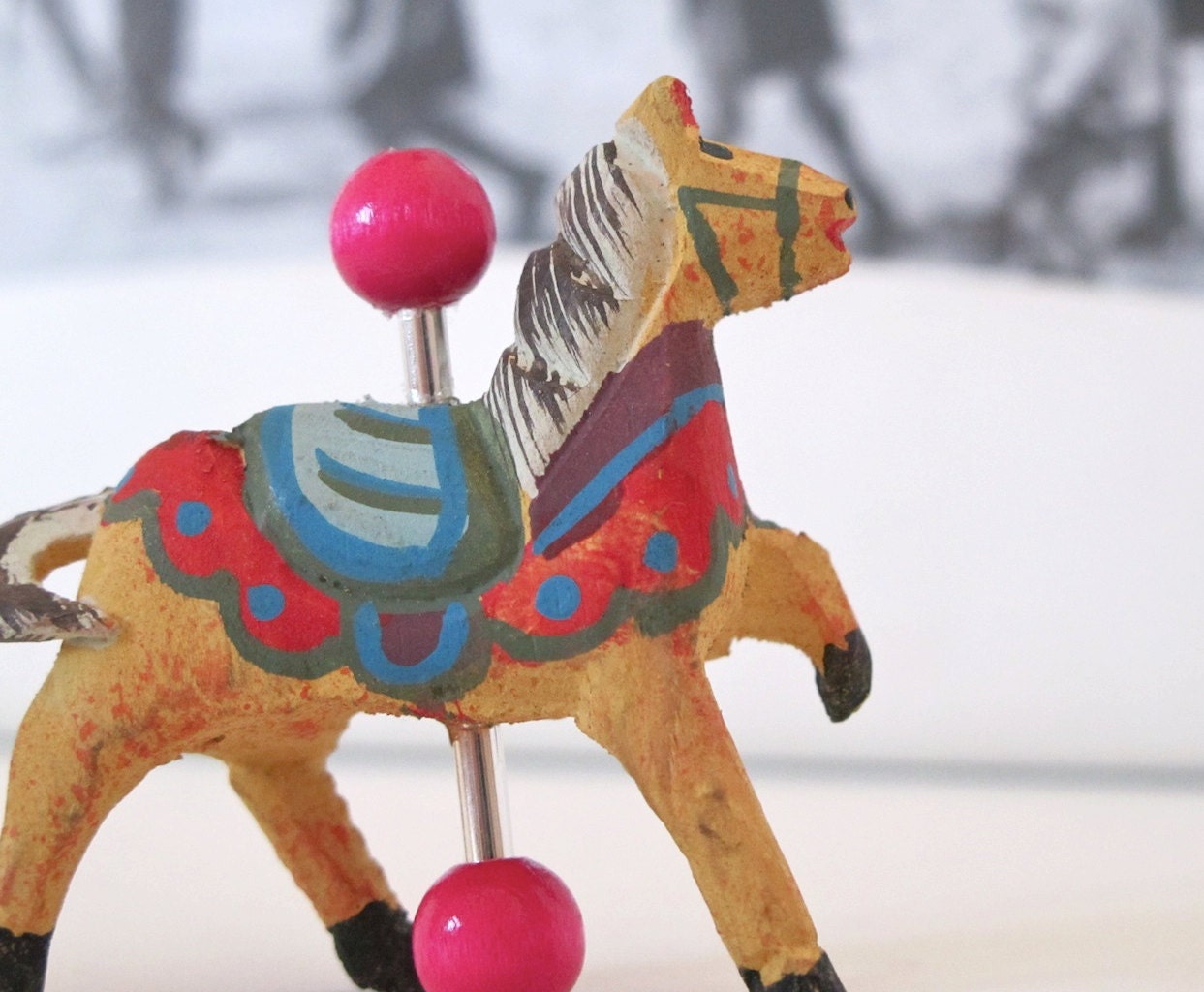 carousel horse wood brooch - dreamy vintage whimsical adorable horse Jewelry Sale Black Friday Etsy Cyber Monday Etsy