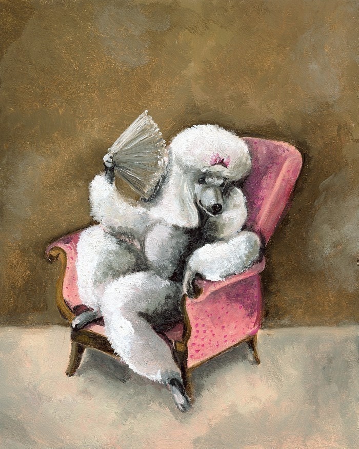 Queen Isabelle- Spoiled Poodle Art , dog art