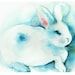 Blue- Archival Rabbit print, children, decor, nursery