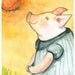 Happy Piglet in the Sun Large print-children, art, decor