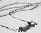 Diamond and Spinel Necklace on Sterling Silver