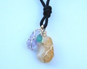 Amethyst Citrine and Green Onyx Trio Mardi Gras Necklace