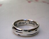 Womens Silver Birch ring Comfort fit with custom engraving
