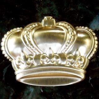 jewelry findings crown puffy brass metal quantity TWO royal queen king princess embellishment stamping
