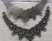 Crescent  Bronze jewelry connectors antiqued  necklace findings  V1  quantity two