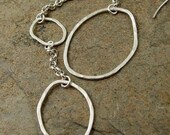 Sterling silver earrings. Extra long asymmetrical dangle earrings. Unique earrings. Handmade earrings